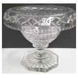 Cut glass compote - 11" diameter - 10" high