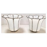 2 antique bent glass shades- 10" dia. x 8" h; 4"