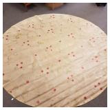 Handmade oriental round rug approx. 116" diameter