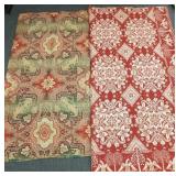2 antique coverlets- red & white, etc. - one dated