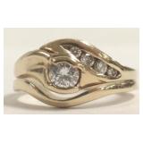14K diamond ring- 3.8 grams- size 5 1/2