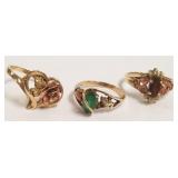 3- 10K Black Hills gold rings- 9.5 grams total-