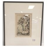 P. Steele framed pencil signed engraving- 2nd hand