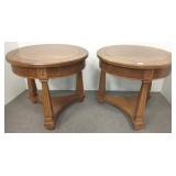2 matching round side tables- 19" dia. x 17"h
