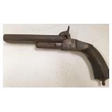 Antique double barrel percussion pistol (as is)