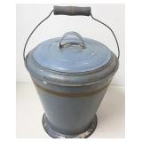 Antique 10 quart covered tin pail