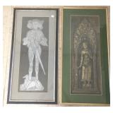 2 framed rubbings- 16" x 36" O.D.