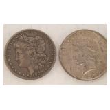 2- U.S. silver dollars- 1900- O & 1926