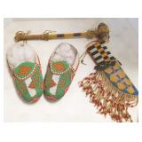 Native American beaded 11" knife sheath, 11" pair