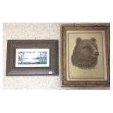 Cooper framed signed textured bear oil on canvas-