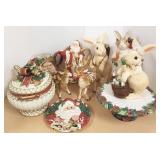 Group of Fitz & Floyd Christmas & Easter ceramics-
