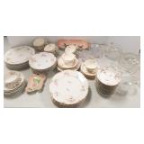 Large group of cut glass & china including Limoges