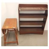 Wood bookshelf 34" x 40" & drop leaf table