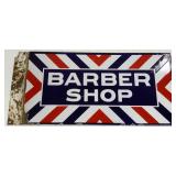 Double sided flanged enamel Barber Shop metal