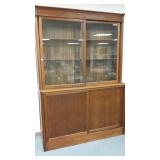 Antique walnut country store display case with