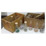 2 wood crates with over 25 vintage advertising