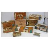 Group of vintage cigar boxes including unopened