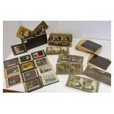 Group of stereo cards including black & white