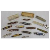 14 assorted pocket knives including Worlds Fair,