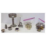 Group including Victorian napkin rings, compote,