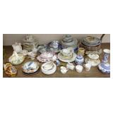 Large group of hand painted & transferware china