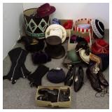 Group of vintage ladies hats, children