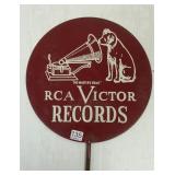 RCA Victor Records enameled double sided sign