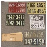 5 vintage license plate sets- 1922 MN, 1924 MN