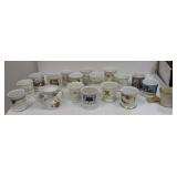 18 vintage shaving mugs including doctor, transfer
