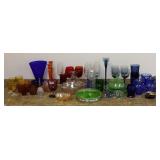 Group of glass including stemware, depression,