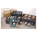 Group vintage canning jars, Nash