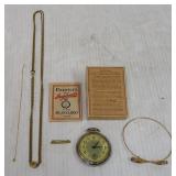 Group Victorian jewelry including bracelet, watch