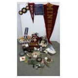 Group of sewing items, Fez, MN pennant, sewing