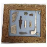 Frame of excavated artifacts- Fort Sully- Dakota