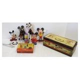 Group Mickey Mouse, etc items including tool