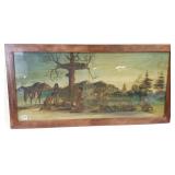 Framed painting under glass- Native American