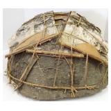Wood frame birch bark covered wigwam model