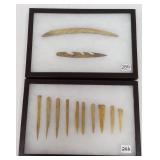 12 bone Native American artifacts- 10 are buffalo