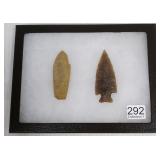 2 stone points- 3" Knife River & 3" Flint Paleo