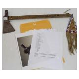 (R) J. Wilson engraved pipe tomahawk with brass