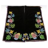 Pair floral beaded on velvet leggings 23"x 27"