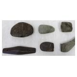 6 stone items- banner stones, etc