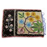 Floral beaded bandolier bag face 14"x 19"