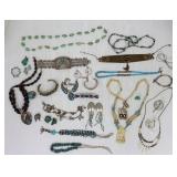 Group silver & turquoise etc jewelry including