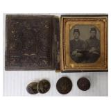 Cased Civil War photo (as seen) & 4