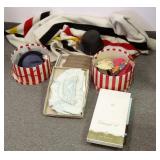 Glacier Park blanket, vintage linens, hat stand &