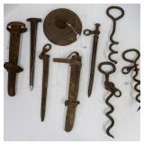 5 picket pins with sheath, farrier