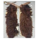 Pair antique wooly leather chaps (as is)