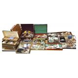 Large group of unsorted costume jewelry, etc-