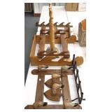 Group including gun racks, deer candle holder,